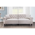 thumbnail image 2 of Pemberly Row 87.8'' Convertible Cream Velvet Sofa Bed Sleeper, 2 of 9