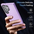 thumbnail image 7 of for Samsung Galaxy S23 Ultra Case, Matte Translucent Frosted Thin Slim Hard Back & Hybrid TPU Bumper, Military Grade Shockproof Protective Cover for Men Women [Anti Fingerprint], Light Purple, 7 of 7