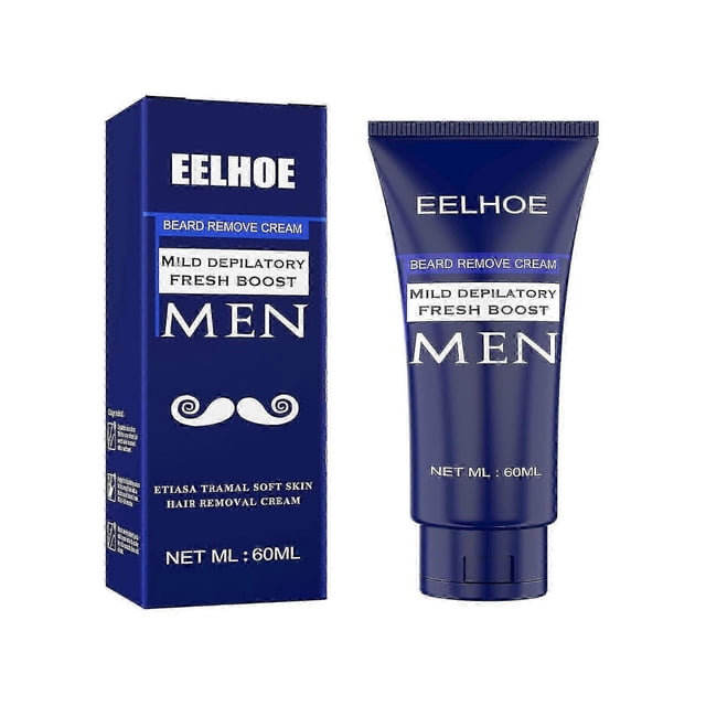 Crema depilatoria para hombres Pasta depilatoria suave y fresca Eliminador de barba y bigote Natural Suave -4313535970165
