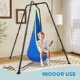 thumbnail image 4 of Yacona Sensory Swing with Stand, Heavy-Duty Metal Swing Frame, with Sensory Chair and Pod Swing, Hammock with Stand for Kids, Blue, 4 of 7