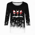 thumbnail image 4 of Towmus Womens Tops Long Sleeve Fall Women's Casual Print Sweatshirts Thermal Crewneck Long Sleeve T-Shirts Loose Fitting, 4 of 5