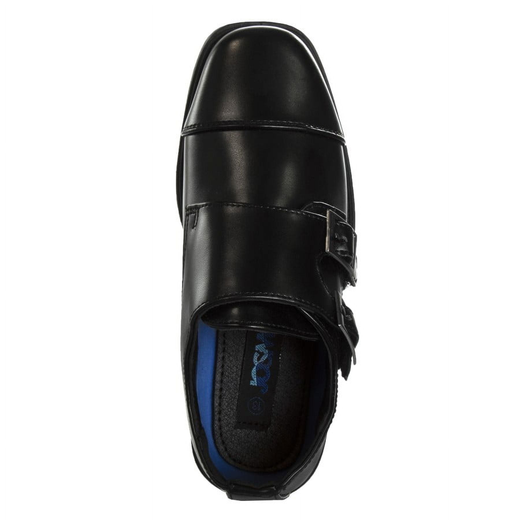 Josmo BoyS Dress Shoes  Hook and Loop Double Monk Strap Cap Toe Oxford Loafers (Little Kid Big Kid), Black, Size: 6