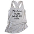 thumbnail image 1 of I'm Here To Pet All Of The Cats Tank Top, Ladies Racerback Tank Top, Cat-lover Tank, Cat Tank, Silver Gray, X-Large, 1 of 3