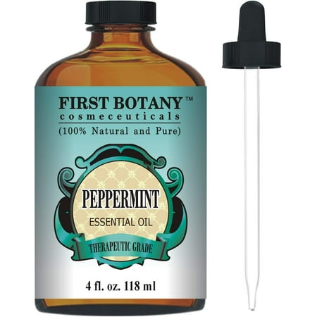 Peppermint Essential Oil 4 fl.oz - 100% Pure & Natural Mentha Piperita Therapeutic Grade Dropper Included- Peppermint Oil is Great for Aromatherapy, Bad Breath & Muscle