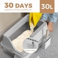 thumbnail image 4 of Enclosed Stainless Steel Cat Litter Box Extra Large Litter Box for Big Cats, High Side Enclosure Metal Litter Pan Tray with Scoop, Anti-Leakage, Easy Cleaning, 4 of 9