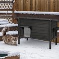 thumbnail image 3 of Ciokea Outdoor Heated Cat House, Weatherproof Feral Cat Shelter Insulated Foam Wooden Cat Enclosure for Winter PVC 2 Doors Flaps With Heating Pat, Black, 3 of 8