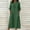 *Green, variant on ClodeEU Women's Stand Collar Half Button Short Sleeve Linen Midi Dress,Casual Loose Fit Dress with Pockets Black,Women's Plus L