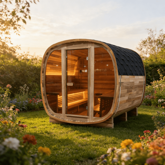 Sansheng® 6 Person Premium Spliced Red Cedar Outdoor Sauna Room with 9 Kilowatt Heater