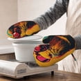 thumbnail image 3 of Cauagu Watercolor Glasses Guinea Pig Print Oven Mitts 2 Piece Set,BBQ Gloves Grilling Gloves Kitchen Silicone Oven Gloves Heat Resistant Oven Mitts for Barbecue Cooking & Baking, 3 of 6
