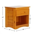 thumbnail image 7 of Home Square 23" 1 Drawer Pine Wood Night Stand in Warm Honey & Oak - Set of 2, 7 of 7