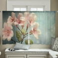 thumbnail image 4 of Sheer Curtains 45 inches Long, Watercolor Plant Fowers Light Filtering Sheer Window Curtains Rod Pocket Voile Drapes for Bedroom Living Room, 52"W x 45"L 2 Panels, 4 of 7