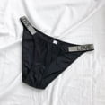 thumbnail image 5 of Women's Rhinestone Letter Thongs G String Low Rise Tanga Panties Underwear, L, Black, 5 of 5