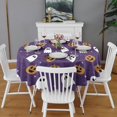 thumbnail image 2 of Halloween Ghost Pumpkin Pattern Round Tablecloth 60"x60",Wrinkle Wipeable Table Cloth for Kitchen Dining Room Picnic Patio Party, 2 of 6
