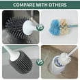 thumbnail image 5 of 2 Pack CADOVE Toilet Brush with Ventilated Drying Holder, Silicone Toilet Bowl Brush Bathroom Cleaning Bowl Brush Kit Sturdy Cleaning Toilet Brush, Floor Standing Wall Mounted Without Drilling, 5 of 7