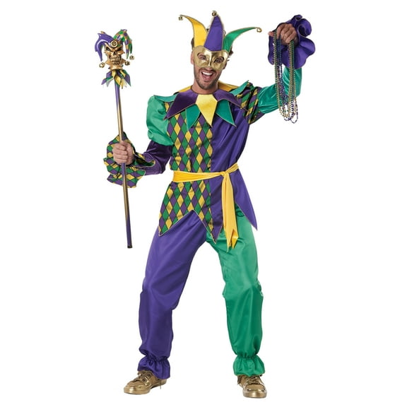 California Costumes Deluxe Mardi Gras Jester Adult Costume | Medium Unisex