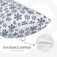 thumbnail image 3 of Naloa Dark Blue Snowflakes Pillowcase, Throw Pillowcase, Wrinkle-Free, Stain-Resistant with Hidden Zipper for Bedroom Sofa-14"x20", 3 of 6