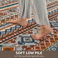thumbnail image 5 of SIXHOME 3'x5' Area Rugs for Living Room Washable Rugs Vintage Boho Area Rug Soft Moroccan Geometric Indoor Rug for Bedroom Dining Room Office Foldable Nonslip Aztec Rug Colorful and Green, 5 of 5