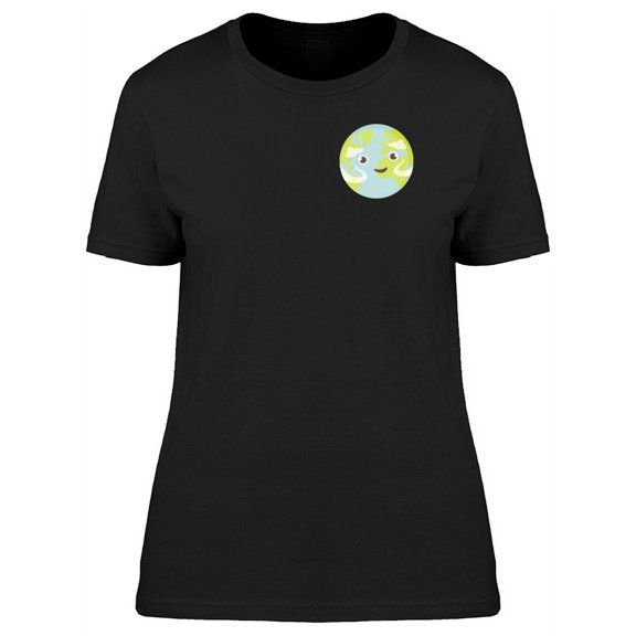 Upperside Cute Planet Face T-Shirt Women -Image by Shutterstock, Female XX-Large