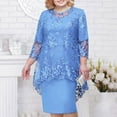 thumbnail image 2 of 2023 Women's Dresses Plus Size Elegant Lace Embroidery Evening Dress Half Sleeve Women Casual Dress, 2 of 5