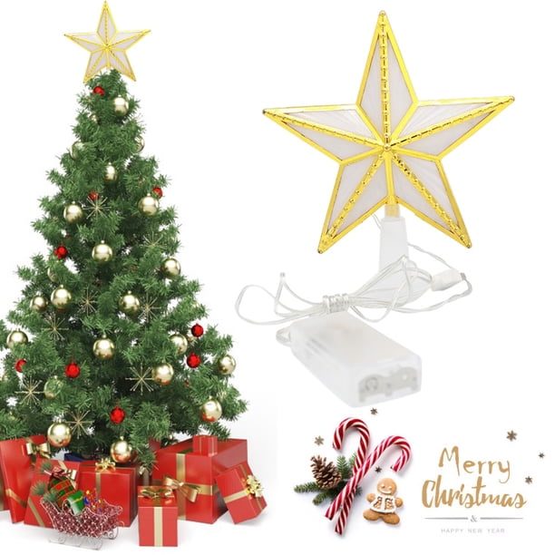 Árbol De Navidad Estrella Topper Luces Usb Árbol De Navidad Lámpara De La Parte Superior Del Árbol Luces Decorativas Con Pilas Para La Decoración Del Hogar O La Barra Monstrate HA038994-00