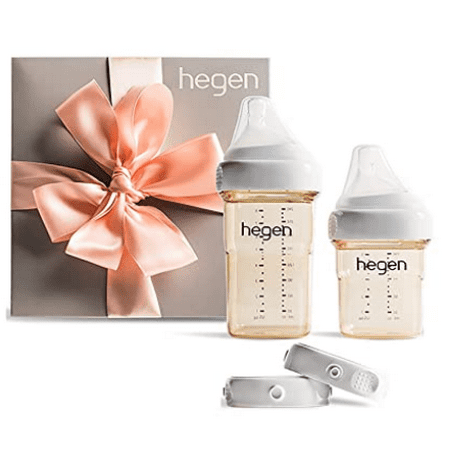Hegen Newborn Baby Bottle Basic Starter Kit- PPSU Bottle for Babies, Medium & Slow Teat- Breast Milk Storage Lids and Secure