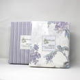 thumbnail image 3 of Melange Home Bedford Lane La Fleur Percale Cotton Sheet Set Purple - Queen, 3 of 5