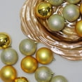 thumbnail image 2 of Northlight Shatterproof 4-Finish Christmas Ball Ornaments 3.25" (80mm) - Vegas Gold - 32ct, 2 of 3