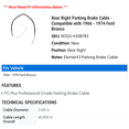 thumbnail image 2 of Rear Right Parking Brake Cable - Compatible with 1966 - 1974 Ford Bronco 1967 1968 1969 1970 1971 1972 1973, 2 of 2
