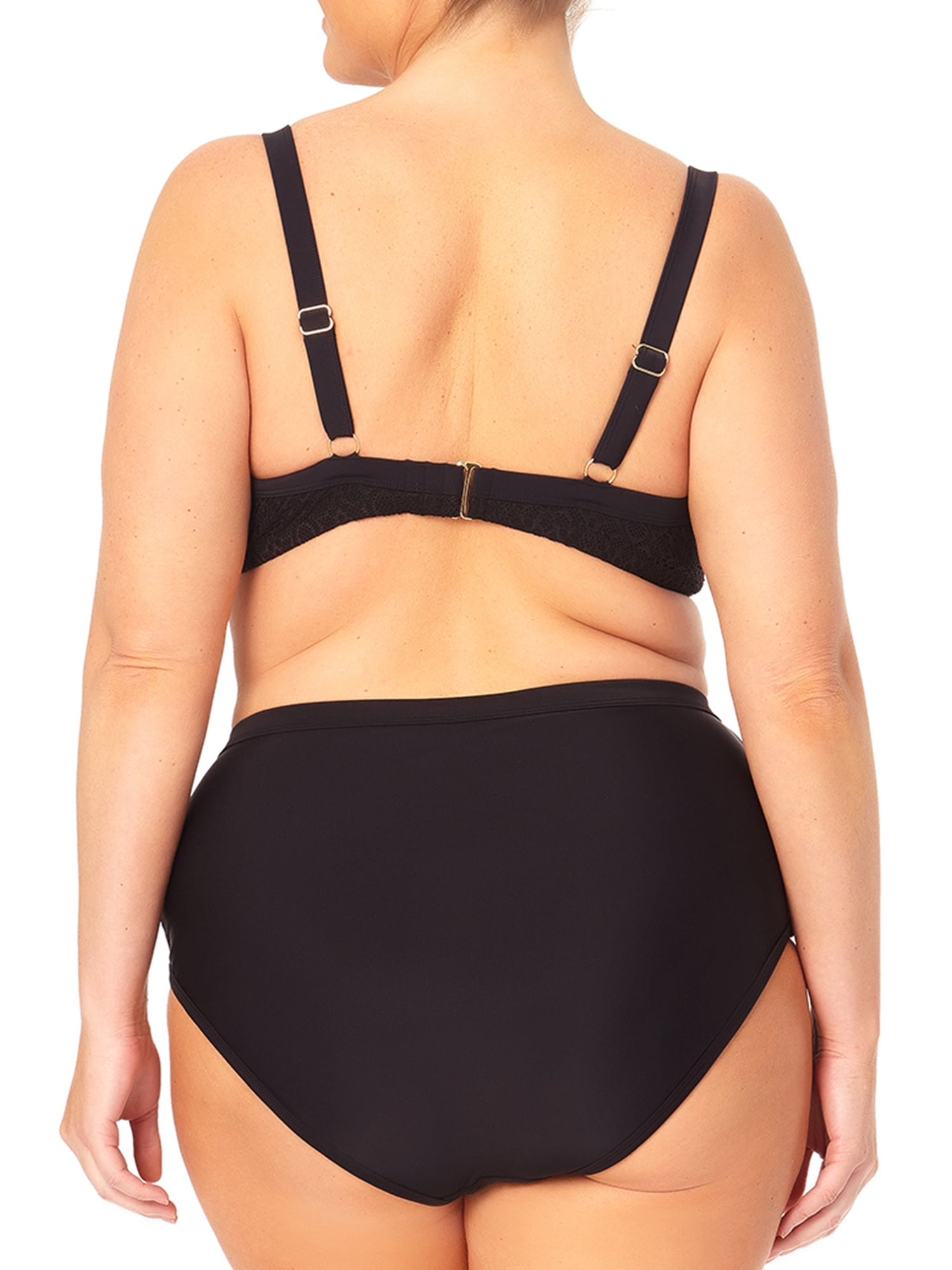 Terra & Sky Women's Plus Lace Front Bikini Top Swimsuit