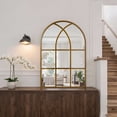 thumbnail image 6 of Melodieux 24"x 36" Arched Wall Mirror Bronze Retro Windowpane Decorative Mirror Aluminum Frame, 6 of 6