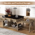 thumbnail image 6 of 100" Kitchen Island with Extendable Dining Table for 6-8, Oversized Rolling Kitchen Storage Cart with Charging Station, 3 Drawers and Open Shelves for Dining Room, Espresso, 6 of 9