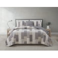 thumbnail image 5 of HOME RETREAT Lakeshore Plaid Grey Soft Cotton 3 Piece Quilt Set - King, 5 of 9