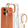 thumbnail image 3 of Allytechgroup iPhone 17 Case with Camera Bracket, Compatible with Magsafe Crystal Clear Back Cover Stand Shockproof Protective Transparent Rugged Case for Apple iPhone 17, Orange, 3 of 9