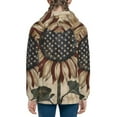 thumbnail image 6 of Naloa USA Sunflower Flag Teenage Zipper Hoodie, Long Sleeve Zip Up Hoodies Casual Jackets Tops for 7-12 Years-Medium, 6 of 6