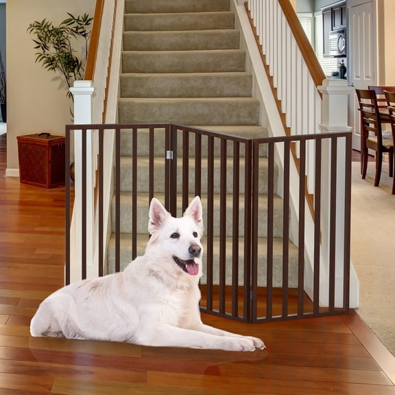 Freestanding Wooden Pet Gate, 3 Panel, 32"H