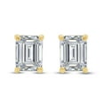 thumbnail image 2 of AFFY 3 Carat Emerald Cut Moissanite Solitaire Stud Earrings for Women 18K Yellow Gold over Silver, 2 of 4