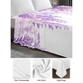 thumbnail image 6 of Spring Flowers Queen Size Flat Sheet, Wrinkleproof & Fadeproof Cooling Flat Bed Sheet Only, Purple Lavender Floral Modern Pastoral Breathable Soft Bedding Top Sheets 90 x 102 Inches, 6 of 8