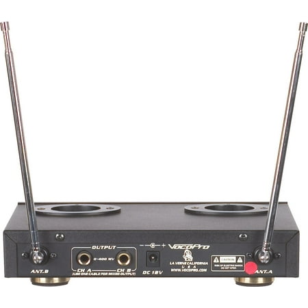 VocoPro VHF-3300 2 Channnel VHF Recharchable Wireless Microphone System