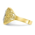 thumbnail image 4 of 10K Two-Tone Gold Ring Band Themed & Rhodium Filigree Heart, Size 6, 4 of 5