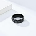thumbnail image 2 of PAMTIER Men's 8mm Stainless Steel Personality Hip Hop Cool Heavy Brick Double Gear Rotatable Fidget Ring Relieve Anxiety Wedding Band Black Size 10, 2 of 5