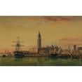 thumbnail image 2 of Edward William Cooke 14x11 Black Ornate Wood Framed Double Matted Museum Art Print Titled: Venice (1864), 2 of 5
