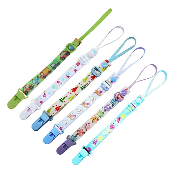 XIRQI 6Pcs Pacifier Clip,Polyester Toy Straps for Baby,11" Pacifier Clips Baby Girl,Color Mixxing1