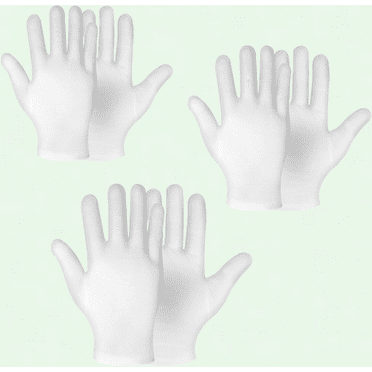 Moisturizing Gloves, 100% Cotton, Overnight Bedtime Lotion Treatment, 3 Pairs