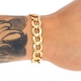 thumbnail image 2 of Nuragold 10k Real Yellow Gold Solid Cuban Curb Link 12.5mm Chain Bracelet (7.5"-9") Italian Jewelry for Men, 2 of 9