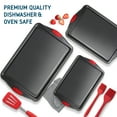 thumbnail image 6 of Virtu Bakeware Sets, 3 PC Baking Pan Set - Carbon Steel Baking Set with Silicone Handles Cookie Sheet Nonstick Sets - Black, 6 of 7