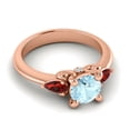 thumbnail image 3 of 2.50 Carat Round Cut Aquamarine & Garnet Gemstone Stunning Bridal Ring for Women Solid 18K Rose Gold Size 11 by Diamond-Capitals, 3 of 8
