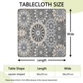 thumbnail image 2 of Gray Floral Mandala and Leaf Pattern Square Fitted Tablecloth with Elastic Edge,Square Table Cover,Washable Elastic Table Cover for Home Kitchen Party Decor 36"x36", 2 of 6