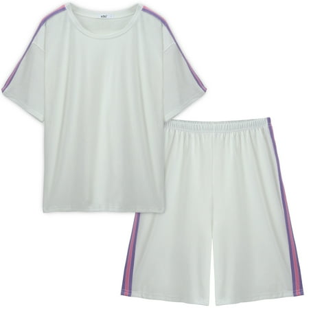 

Men s Short Sleeves and Shorts Pajama Set - V Neck 2 Piece Nightwear Shorts With Summer Sleepwear PJS for Men S-XXL
