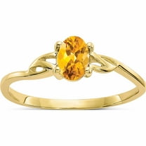 10K Yellow Gold Polished Geniune Citrine Birthstone Ring (Size 7) Made In India 10xbr140
