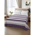 thumbnail image 2 of Purple Grey Stripe California King Size Flat Sheet, Wrinkleproof & Fadeproof Cooling Flat Bed Sheet Only, Minimalist Farmhouse Striped Breathable Soft Bedding Top Sheets 108 x 98 Inches, 2 of 8
